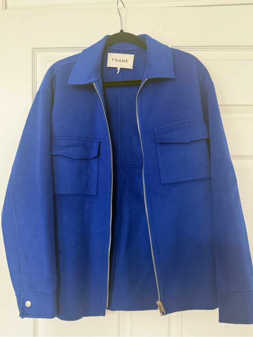 Frame Denim Men's Cobalt Zip-Up Shirt Jacket